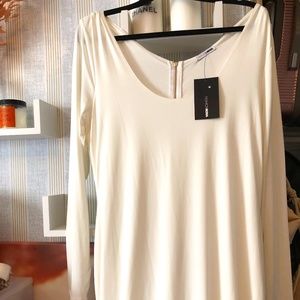 fashion nova curve long white dress new